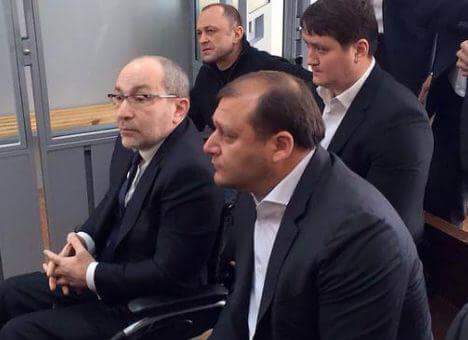 Геннадій Кернес, Михайло Добкін і Юрій Демент (крайній ліворуч)