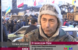 Станіслав Кім на майдані Незалежності в Києві, грудень 2013