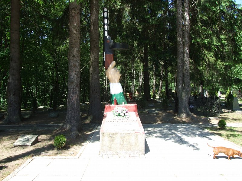 Надмогильний пам'ятник Івану Піддубному на радянському кладовищі в місті Борне Суліново