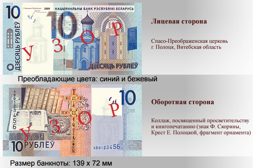 10 білоруських рублів 2016