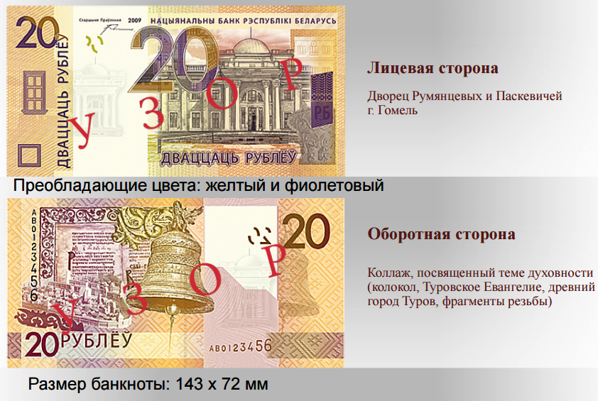 20 білоруських рублів 2016