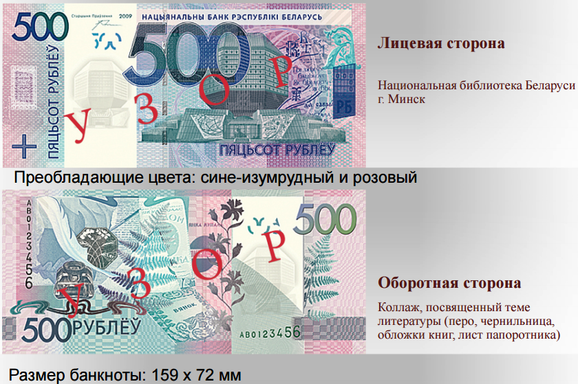500 білоруських рублів 2016