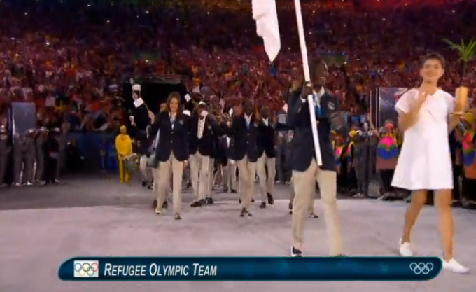 Olympic Rio opening ceremony Refugee Olympic team
