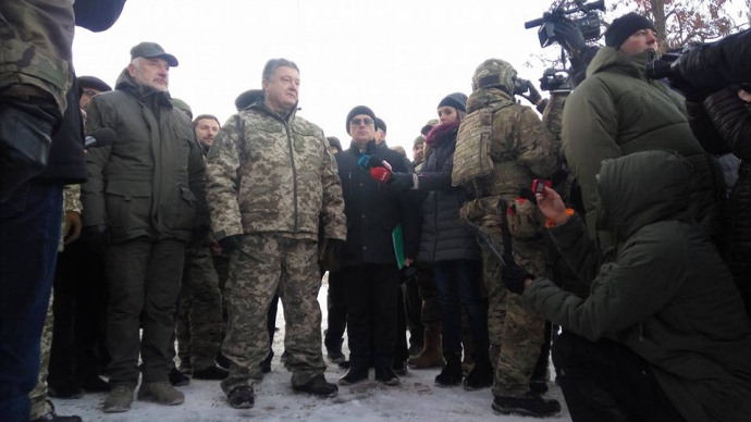 Петро Порошенко під час відкриття нової телевежі на Карачуні. Фото: УП