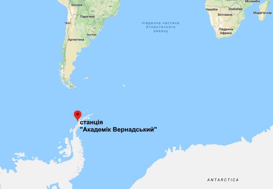 станція Академік Вернадський - карта Антарктиди