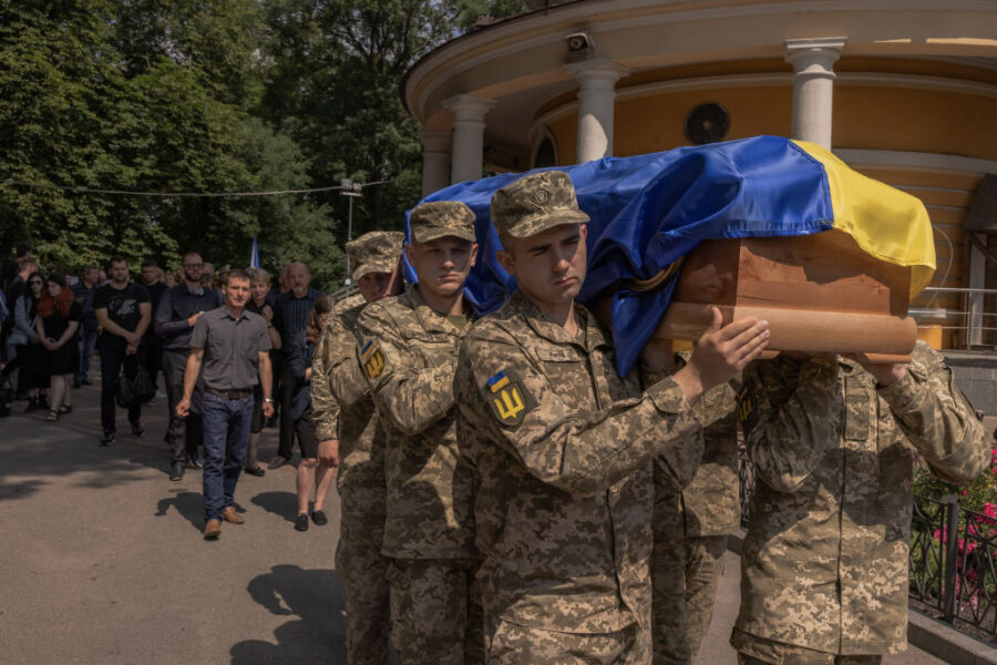 Funeral Held In Kyiv For Soldier Killed In Zaporizhzhia Region