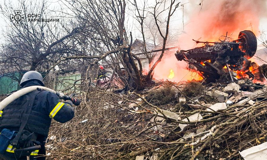 Наслідки удару по с. Черкаська Лозова Харківської області в ніч на 1 лютого 2025 року