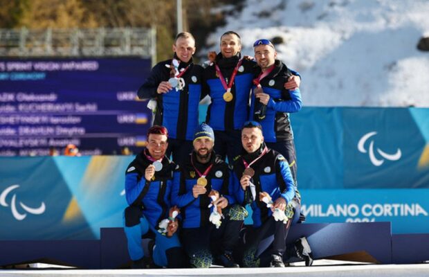 Українські біатлоністи на зимовій Паралімпіаді-2026. Фото: ФБ Міністерства молоді та спорту України