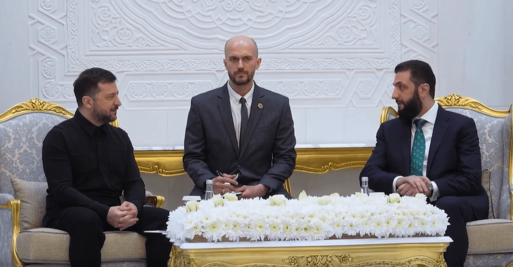 Президент України Володимир Зеленський зустрівся у Дамаску з президентом Сирії Ахмедом аш-Шараа